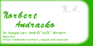 norbert andrasko business card